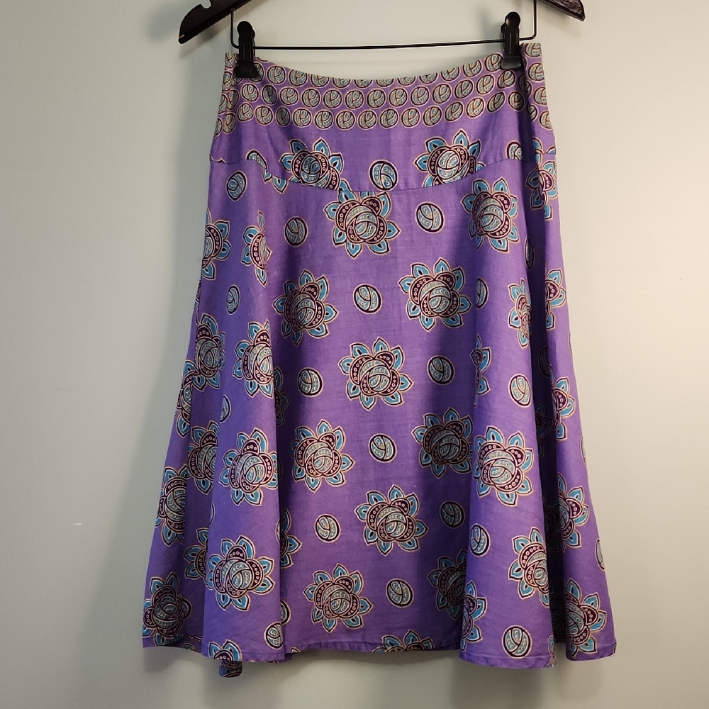 Handmade Boho A-Line Skirt – Purple Mandala Print